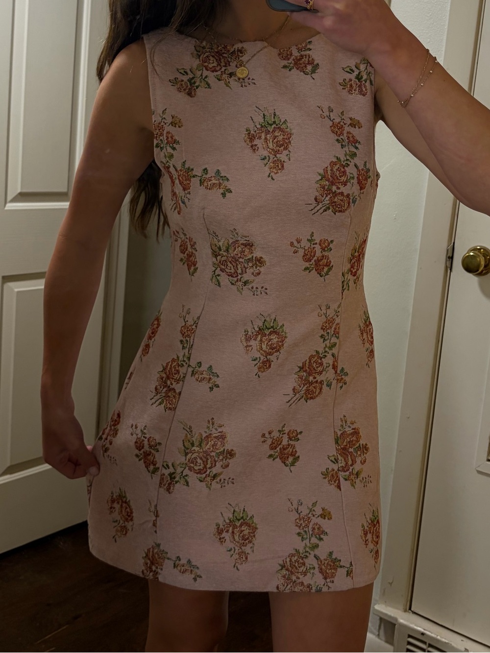 Floral Pink Sleeveless Dress